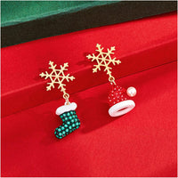 Snowflake Christmas Earrings | Women's Festive Jewellery-CHRISTMAS SOCKS-State of Style