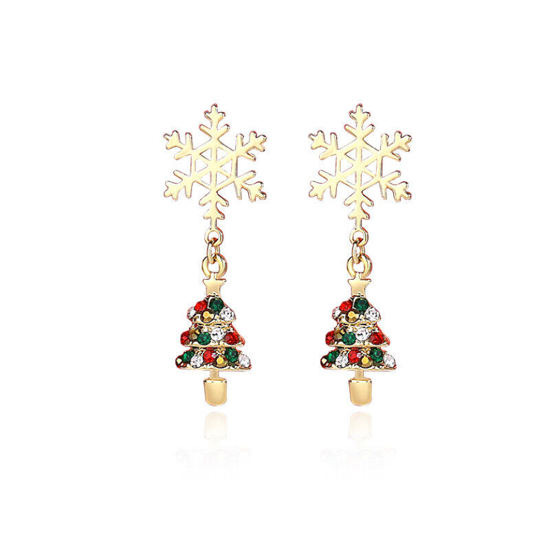 Snowflake Christmas Earrings | Women's Festive Jewellery-CHRISTMAS TREE-State of Style