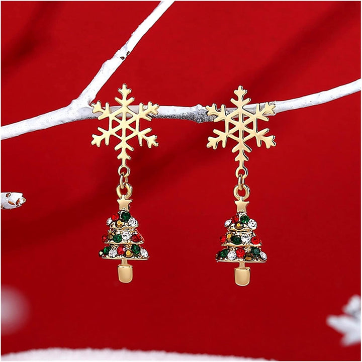 Snowflake Christmas Earrings | Women's Festive Jewellery-CHRISTMAS TREE-State of Style