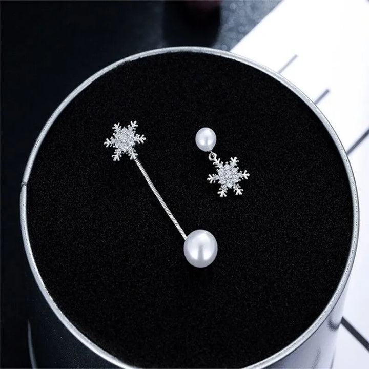 Snowflake Drop Earrings - Elegant Winter Jewellery-State of Style