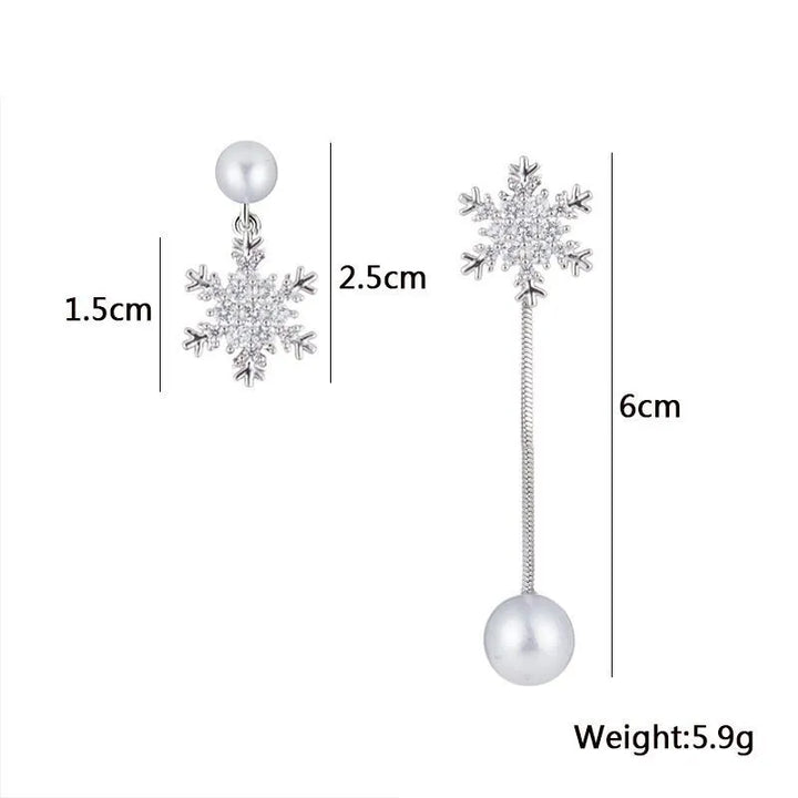 Snowflake Drop Earrings - Elegant Winter Jewellery-State of Style