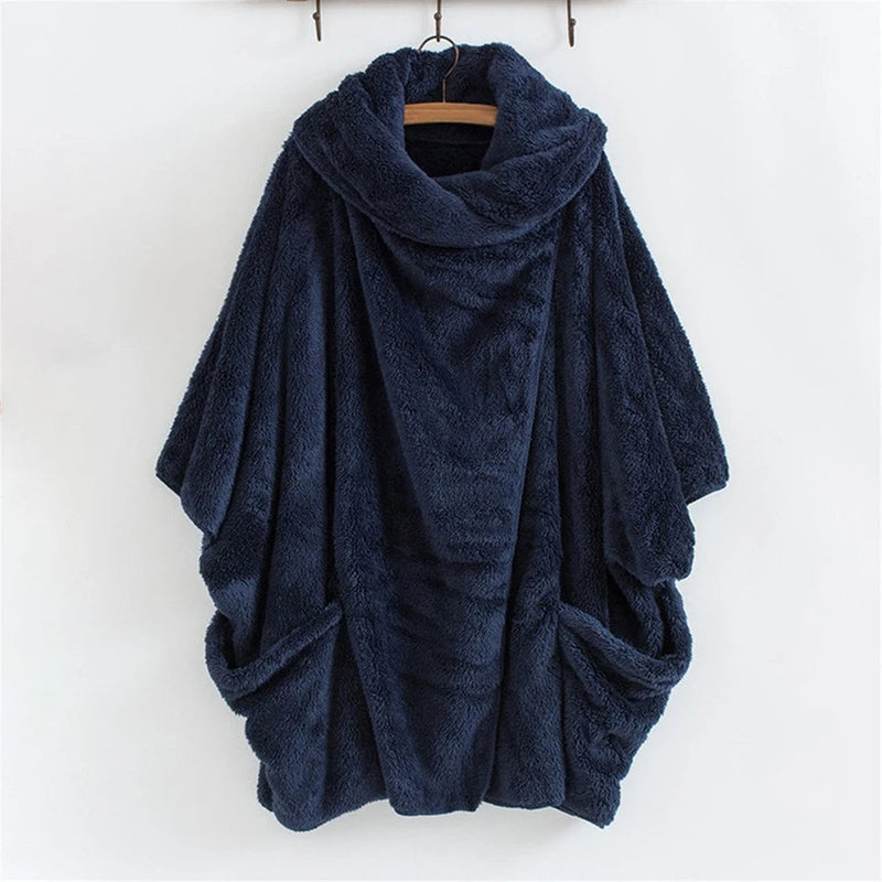 SnugBreeze Oversized Hooded Wind Jacket-Navy Blue-2XL-State of Style
