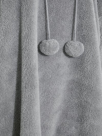 Snuggle Plus Oversized Teddy Hoodie Dress-Grey-3XL-State of Style