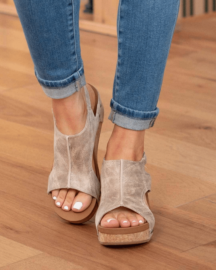 Sofia - Orthopedische Bruine Sandalen-Crème-34-State of Style