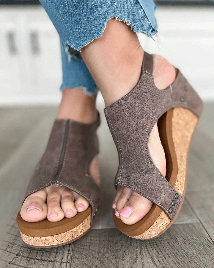 Sofia - Orthopedische Bruine Sandalen-Grijs-34-State of Style