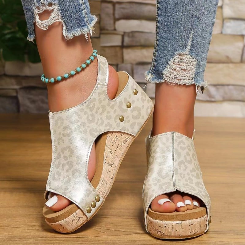 Sofia - Orthopedische Bruine Sandalen-Luipaard-34-State of Style