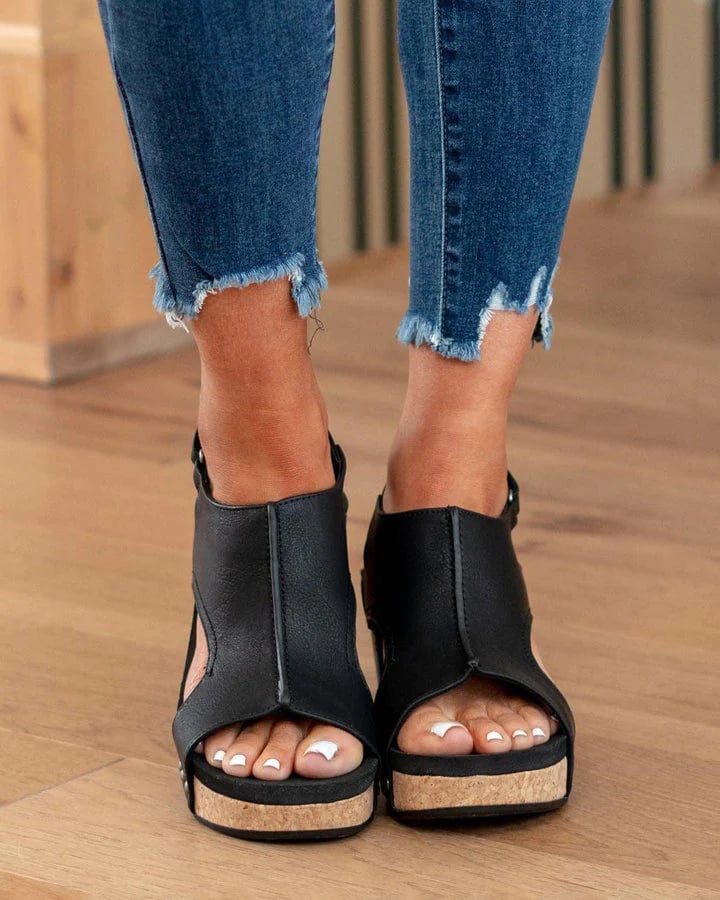 Sofia - Orthopedische Bruine Sandalen-Zwart-34-State of Style