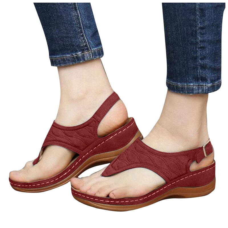 Sofia - Orthopedische Cognac Leren Sandalen-35-Bruin-State of Style