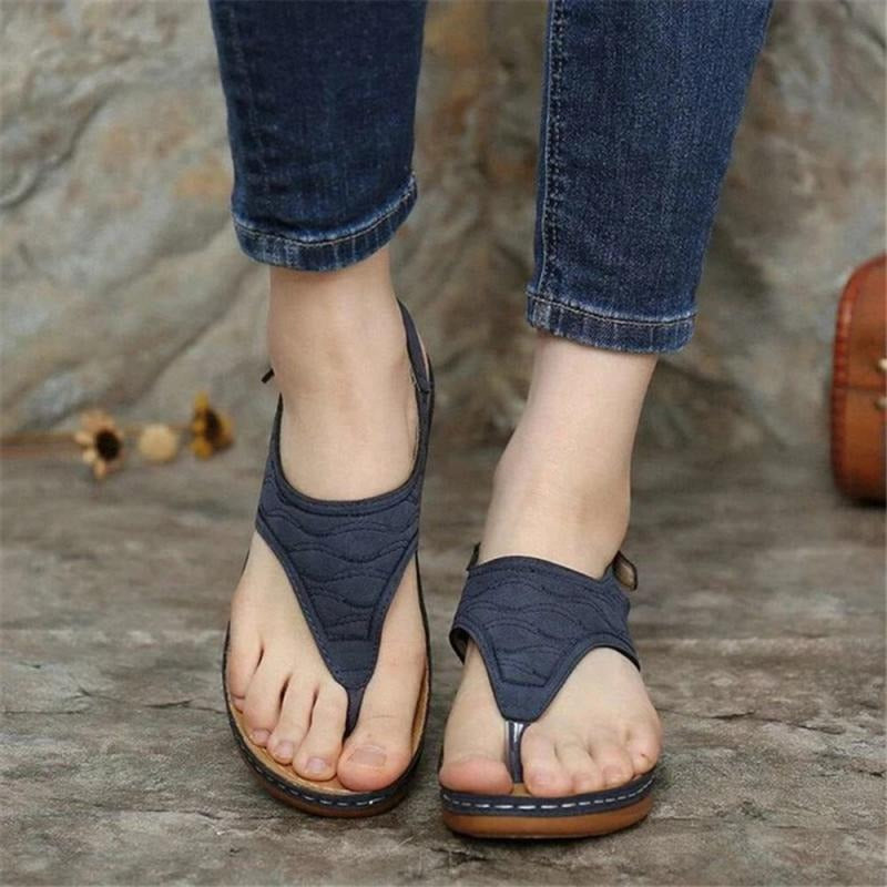 Sofia - Orthopedische Cognac Leren Sandalen-35-Bruin-State of Style