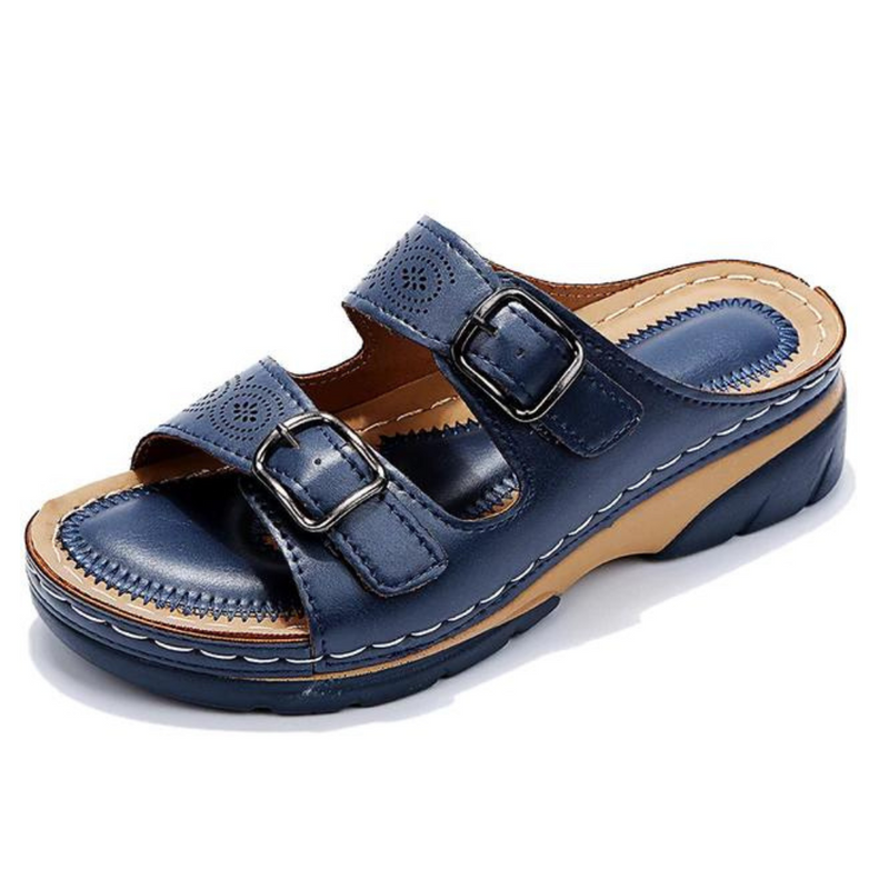 Sofia - Orthopedische Gele Zomer Slippers-Donkerblauw-34-State of Style