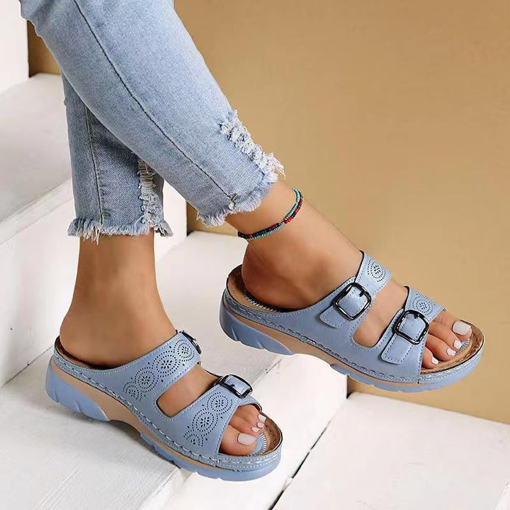 Sofia - Orthopedische Gele Zomer Slippers-Geel-34-State of Style