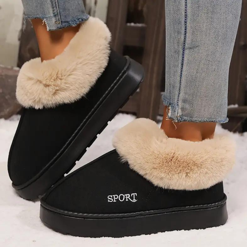 Soft and Warm Ladies Slippers - Nova-Black-3-State of Style