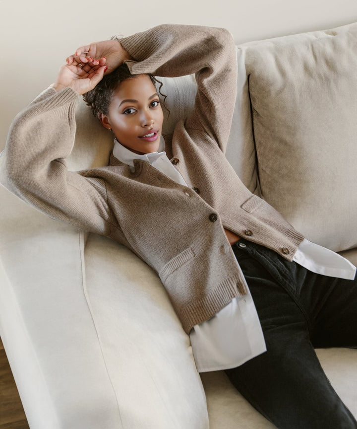 Soft Button-Up Sweater - Eveline-Beige-XS-State of Style