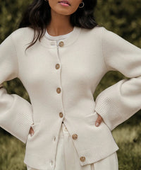 Soft Button-Up Sweater - Eveline-Beige-XS-State of Style