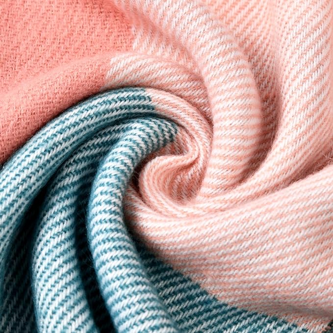 Soft Cashmere Winter Scarf - Martha-Pink Green Checked-State of Style