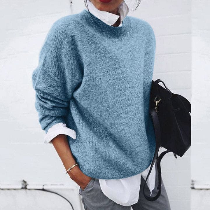 Soft Cashmere Women's Sweater - Elise-Blue-XS-State of Style