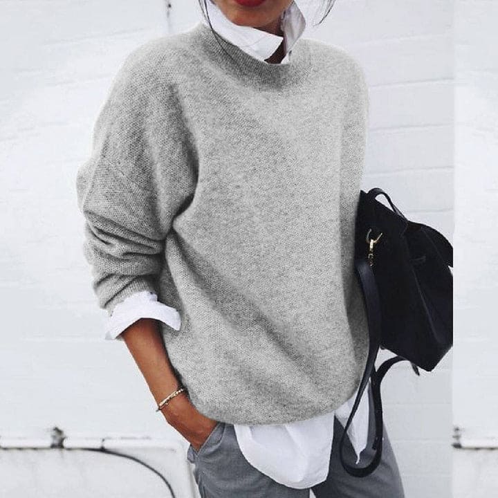 Soft Cashmere Women's Sweater - Elise-Grey-XS-State of Style