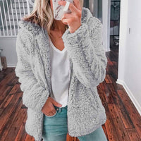 Soft Fleece Hoodie Cardigan | Warm Winter Pullover-Light Gray-S-State of Style
