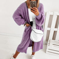Soft Knit Oversized Women's Cardigan - Sienna-Purple-XS-State of Style