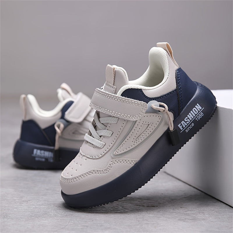 Soft Non-Slip Kids' Sneakers – Milo | For Comfort & Playful Fun Every Day-Beige Blue-9-State of Style