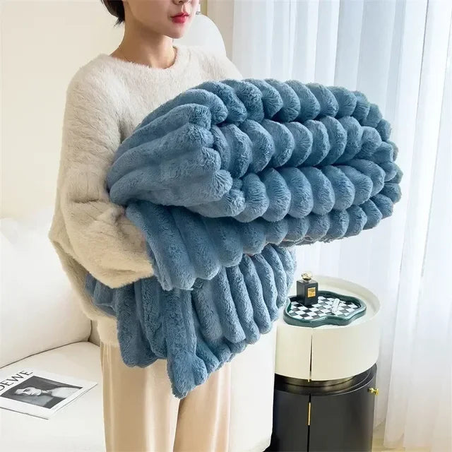 Soft Plush Maxi Blanket - LuxuraWrap-Blue-120x200 cm-State of Style