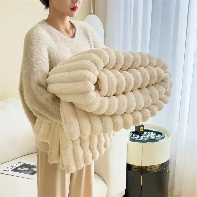 Soft Plush Maxi Blanket - LuxuraWrap-Cream-120x200 cm-State of Style