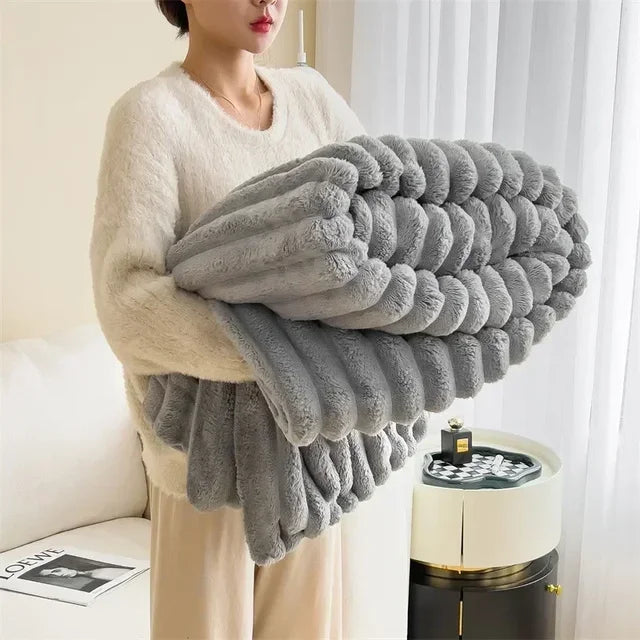 Soft Plush Maxi Blanket - LuxuraWrap-Cream-120x200 cm-State of Style