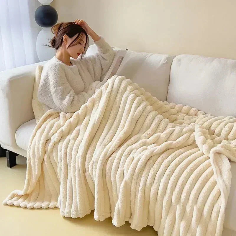 Soft Plush Maxi Blanket - LuxuraWrap-Cream-120x200 cm-State of Style