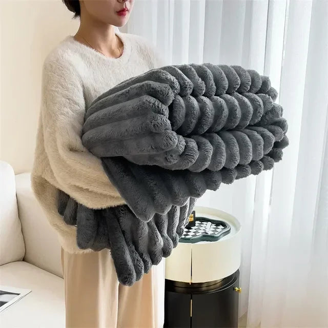 Soft Plush Maxi Blanket - LuxuraWrap-Dark Grey-120x200 cm-State of Style