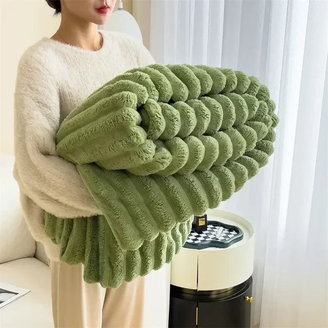 Soft Plush Maxi Blanket - LuxuraWrap-Green-120x200 cm-State of Style