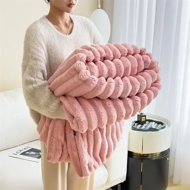 Soft Plush Maxi Blanket - LuxuraWrap-Pink-120x200 cm-State of Style