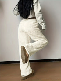 Soft Teddy Sherpa Lounge Pants for Ladies – Noémie-Beige-S-State of Style