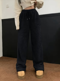 Soft Teddy Sherpa Lounge Pants for Ladies – Noémie-Black-S-State of Style