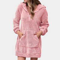 Soft Warm Winter Jumper with Zip for Women - Maëlle-Pink-XS-State of Style