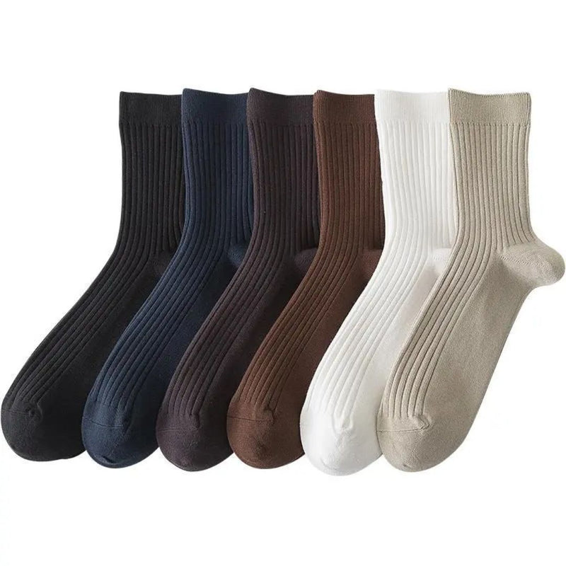 Solid Colour Crew Socks | Comfortable and Durable-5 Pairs (Mixed Colours)-State of Style