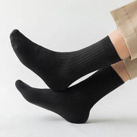 Solid Colour Crew Socks | Comfortable and Durable-5 Pairs (Mixed Colours)-State of Style