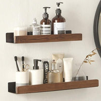 Solid Wood Bathroom Shelf – WoodaFix-Brown-S (20cm)-State of Style