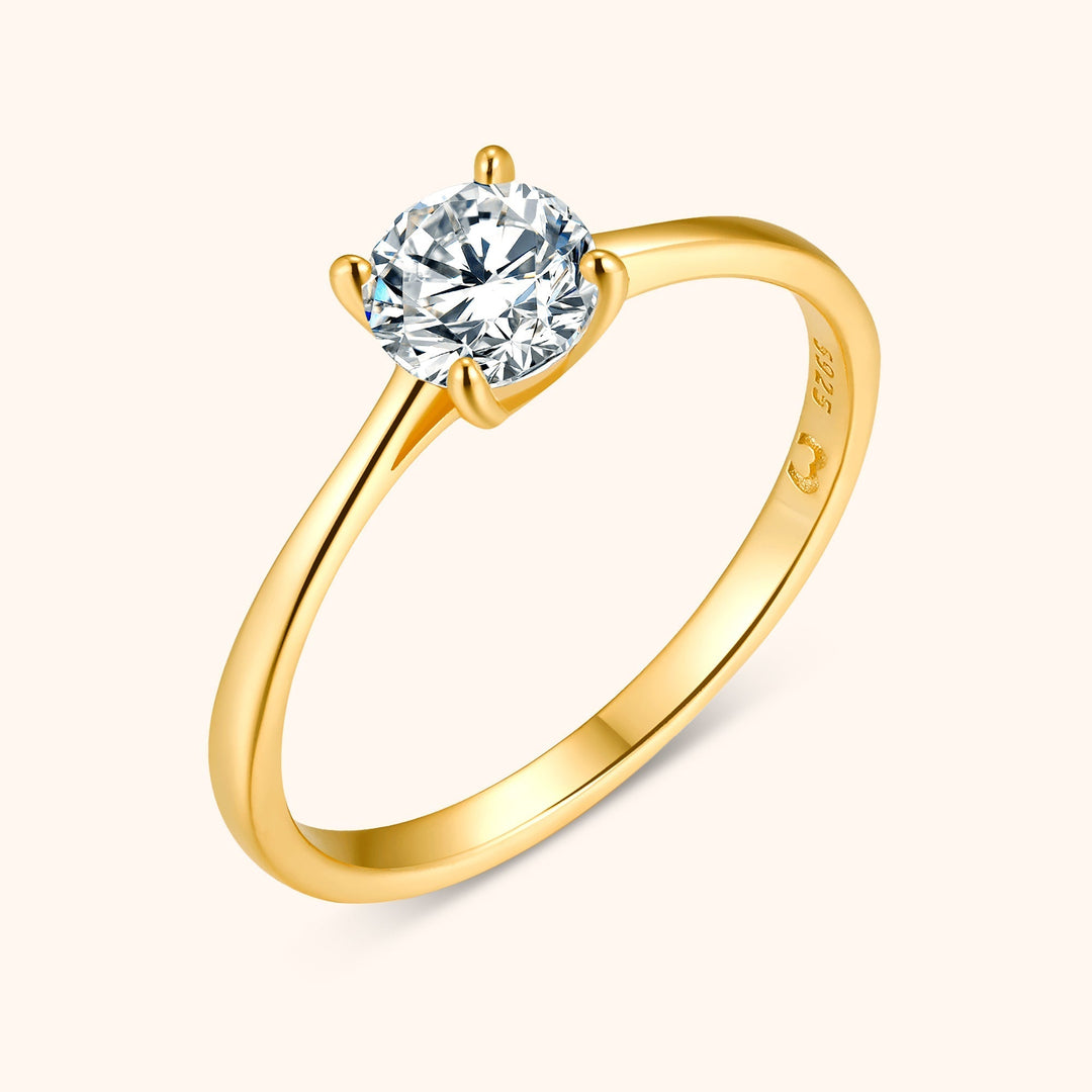 Solitaire Zirkonia Ring - Elena-Gold-5-State of Style