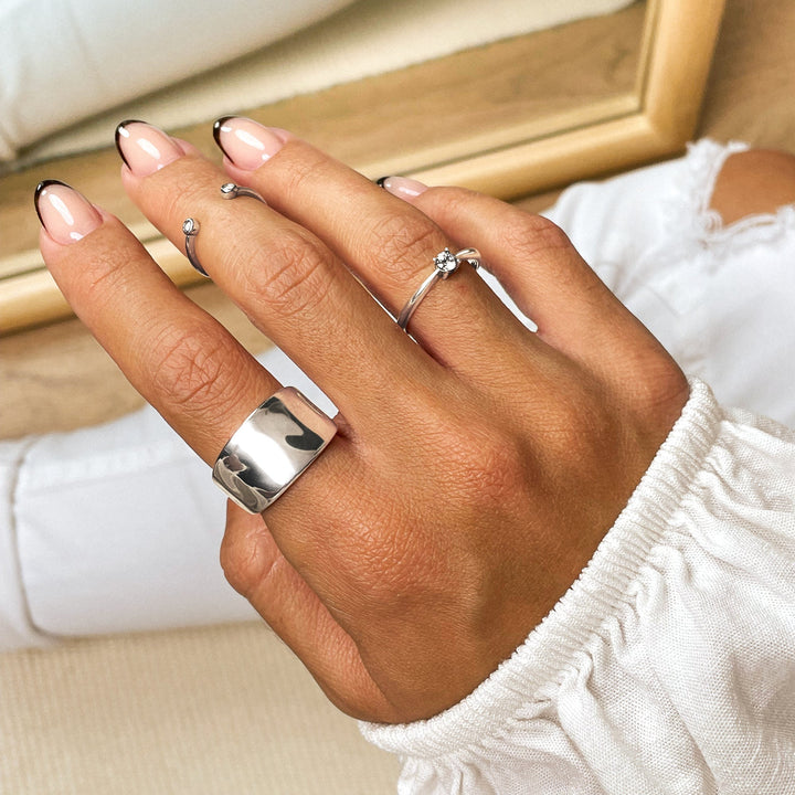 Solitaire Zirkonia Ring - Elena-Silver-5-State of Style