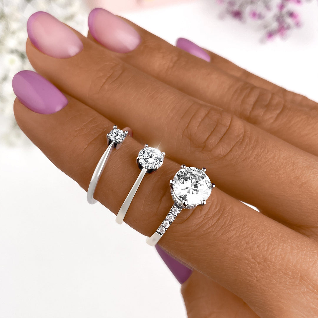 Solitaire Zirkonia Ring - Elena-Silver-5-State of Style