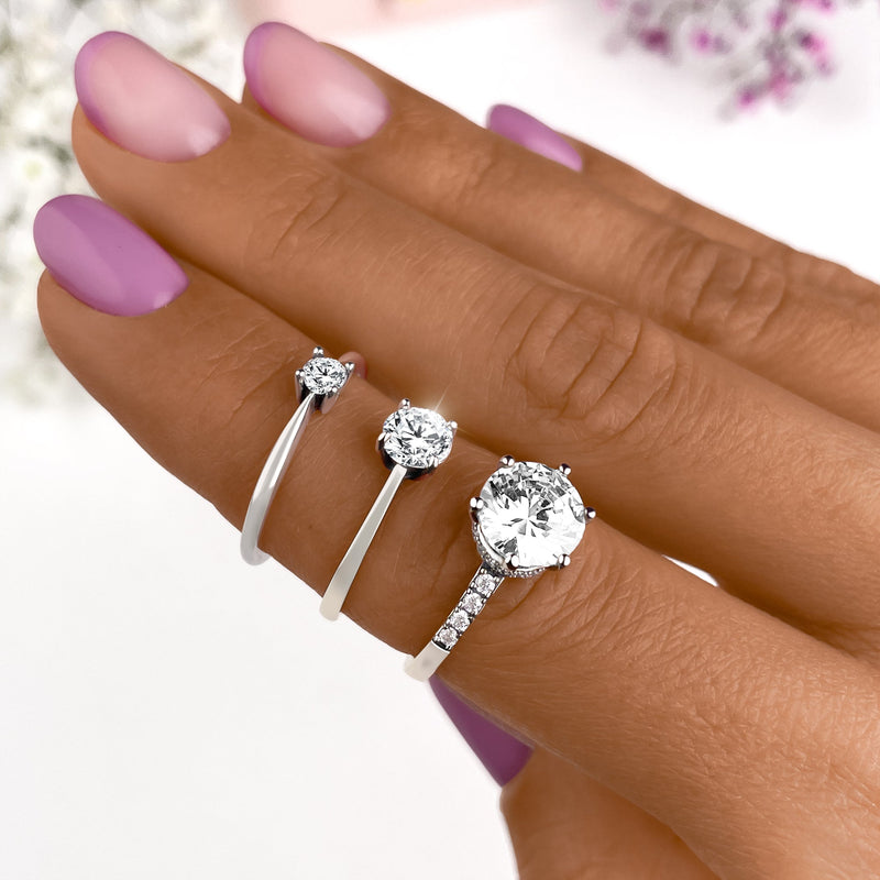Solitaire Zirkonia Ring - Elena-Silver-5-State of Style