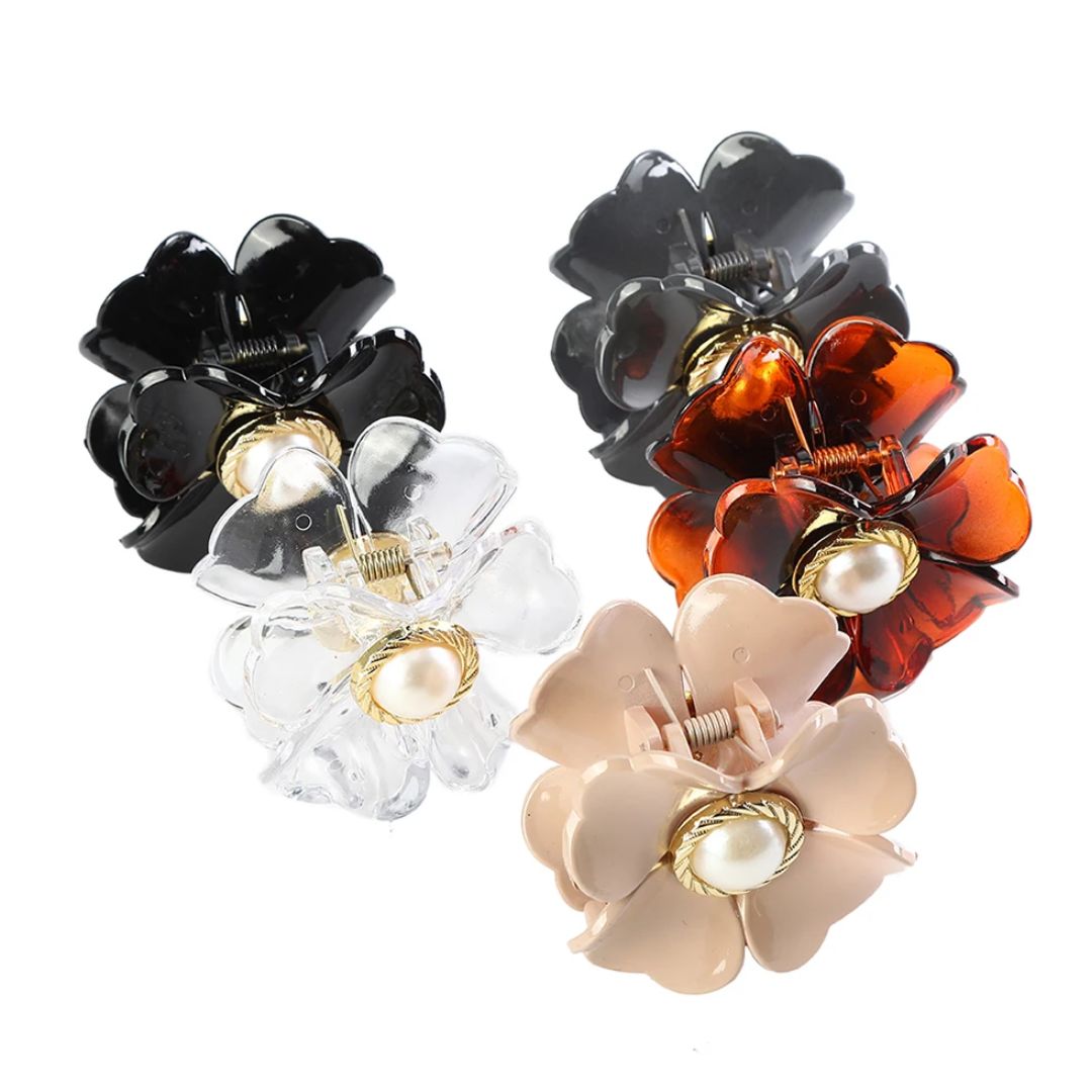 Sonia Traditional Hair Accessory – Elegant Flower Hair Clip-Khaki-State of Style
