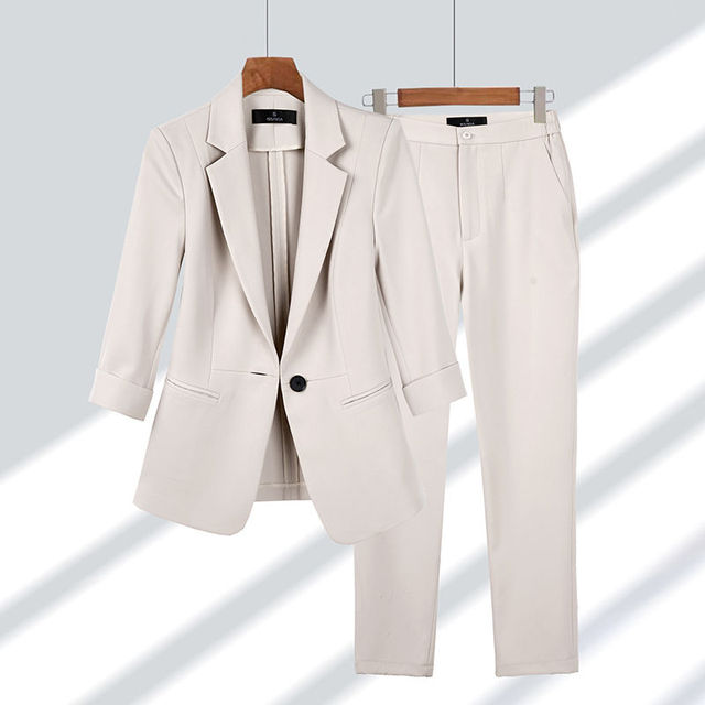 Sophia Two-Piece Women's Suit - Stylish, Comfortable, and Versatile-Beige-S-State of Style