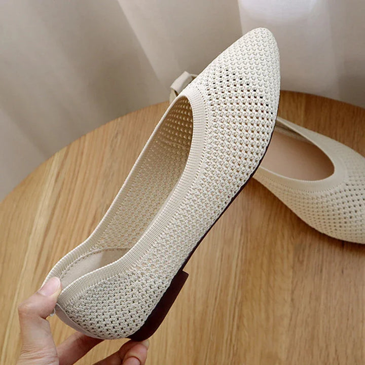 Sophie - Orthopedische Beige Ballerina's-Wit-35-State of Style