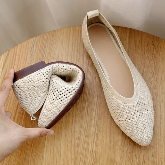 Sophie - Orthopedische Beige Ballerina's-Wit-35-State of Style