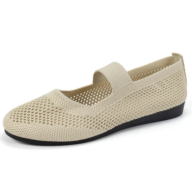 Sophie - Orthopedische Beige Mesh Ballerina's-Beige-36-State of Style