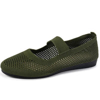 Sophie - Orthopedische Beige Mesh Ballerina's-Groen-36-State of Style