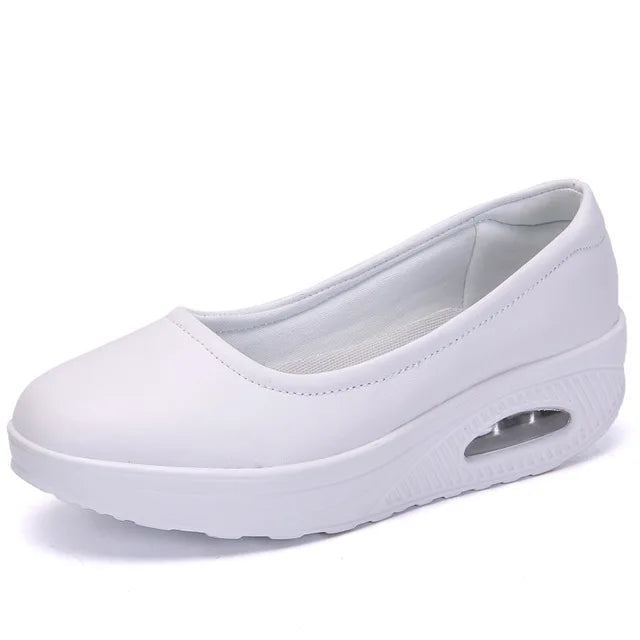 Sophie - Orthopedische Zwarte Comfort Wedges-Wit-36-State of Style