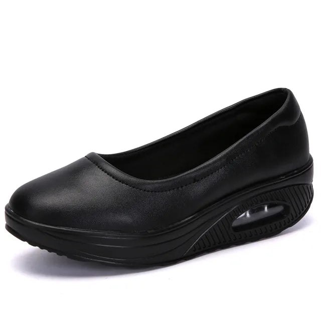 Sophie - Orthopedische Zwarte Comfort Wedges-Zwart-36-State of Style