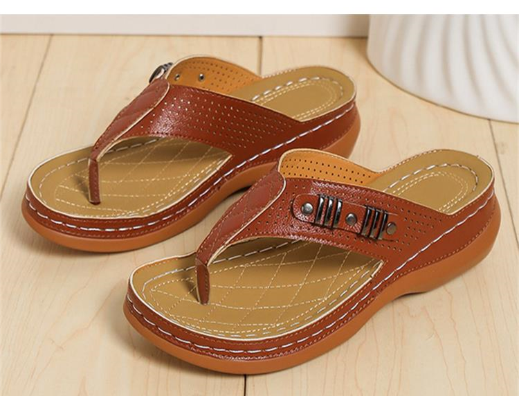 Sophie - Orthopedische Zwarte Stijlvolle Sandalen-Bruin-34-State of Style